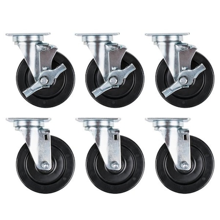 5in Swivel Plate Casters For Vulcan SX60 Series, 6PK